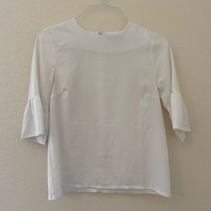Bell Half Sleeve White Blouse